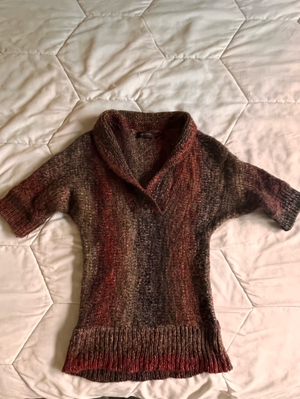 The Limited Ombre Cowl Neck Sweater in Brown and Red Tones